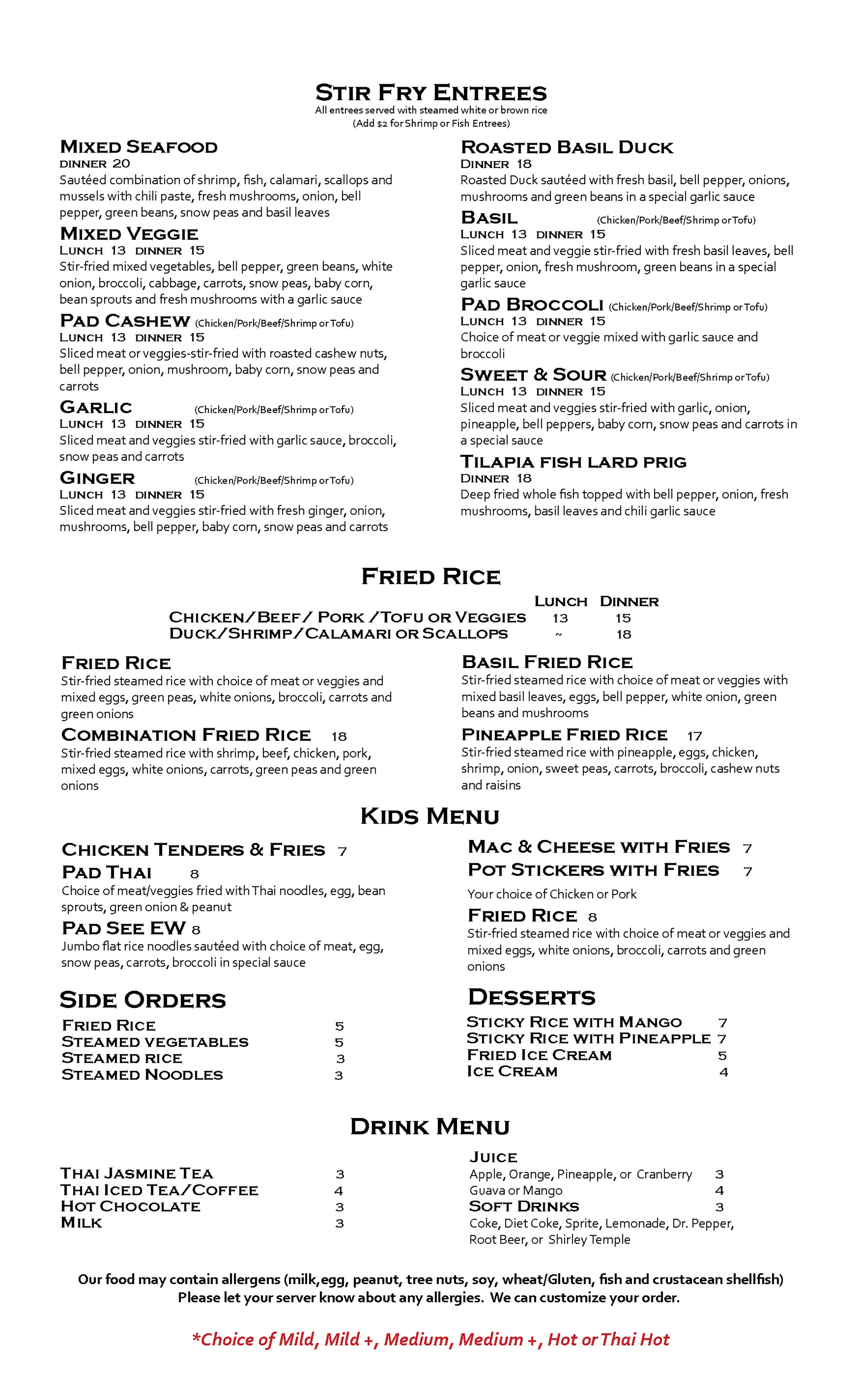 Beauthai Menu 2
